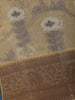 Golden Beige Floral Design Woven Tissue Silk Saree - Diadem