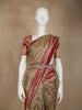 Golden Brown Floral Woven and Stone Work Banarasi Silk Saree - Diadem