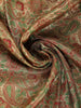 Golden Brown Floral Woven and Stone Work Banarasi Silk Saree - Diadem