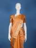 Golden Mustard Floral Design Zari Border Silk Saree - Diadem