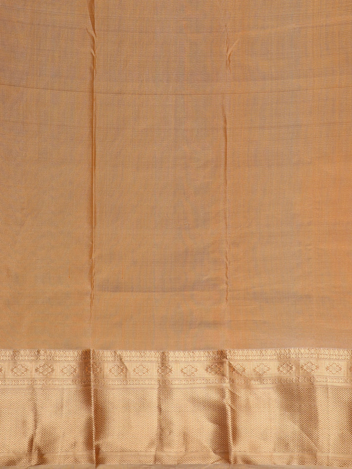 Golden Mustard Floral Design Zari Border Silk Saree - Diadem
