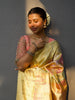 Golden and Multicolor Pure Kanchipuram Tissue Silk Saree