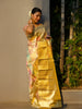 Golden and Multicolor Pure Kanchipuram Tissue Silk Saree