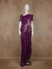 Grape Purple Floral Zari Woven Design Tussar Saree with Designer Zari Border