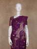 Grape Purple Floral Zari Woven Design Tussar Saree with Designer Zari Border