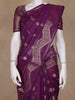 Grape Purple Floral Zari Woven Design Tussar Saree with Designer Zari Border