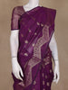 Grape Purple Floral Zari Woven Design Tussar Saree with Designer Zari Border