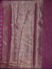 Grape Purple Floral Zari Woven Design Tussar Saree with Designer Zari Border