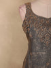 Graphite Grey Sequins and Beads Embroidered Design Organza Palazzo Suit with Dupatta