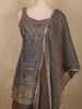 Graphite Grey Sequins and Beads Embroidered Design Organza Palazzo Suit with Dupatta