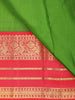 Green Butta Woven Kanchipuram Silk Saree with Contrast Pink Zari Border