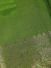 Green Checked Design Mysore Silk Saree - Diadem