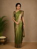 Green Checked Design Semi Tissue Silk Saree