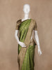 Green Checked Design Semi Tissue Silk Saree