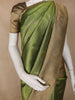 Green Checked Design Semi Tissue Silk Saree