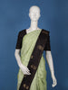 Green Checked Woven Design Pure Kanchipuram Silk Saree