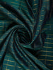 Peacock Green Checked Woven Design Pure Kanchipuram Silk Saree with Contrast Zari Woven Border