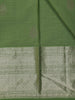 Green Checked Woven Pure Kanchipuram Silk Saree With Zari Border