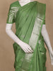 Green Checked Woven Pure Kanchipuram Silk Saree With Zari Border