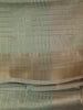 Green Checked Woven Tissue Saree with Golden Zari Border