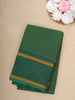 Green Checks Design Cotton Saree with Contrast Copper Zari Woven Border