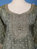 Green Dotted Design Silk Salwar Suit - Diadem