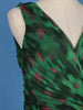 Green Draped High Slit Mermaid Georgette Gown