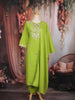 Green Embroidered Cotton Salwar Suit with Dupatta