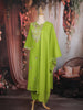 Green Embroidered Cotton Salwar Suit with Dupatta