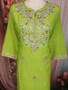 Green Embroidered Cotton Salwar Suit with Dupatta