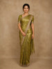 Green Floral Butta Design Tissue Saree with Designer Lace Border