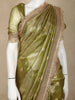 Green Floral Butta Design Tissue Saree with Designer Lace Border