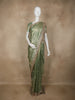 Green Floral Butta Design Tissue Saree with Designer Lace Border