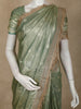 Green Floral Butta Design Tissue Saree with Designer Lace Border