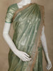 Green Floral Butta Design Tissue Saree with Designer Lace Border