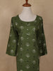 Green Floral Design Print Rayon Kurti - Diadem