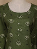 Green Floral Design Print Rayon Kurti - Diadem