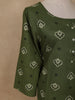 Green Floral Design Print Rayon Kurti - Diadem