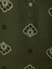 Green Floral Design Print Rayon Kurti - Diadem