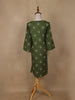 Green Floral Design Print Rayon Kurti - Diadem