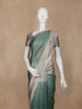 Green Floral Design Semi Silk Saree