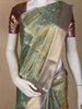 Green Floral Design Semi Tissue Silk Saree