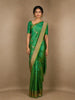 Green Floral Designed Banarasi Silk Saree