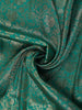 Green Floral Designed Banarasi Silk Saree With Contrast Border