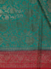 Green Floral Designed Banarasi Silk Saree With Contrast Border