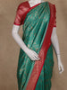 Green Floral Designed Banarasi Silk Saree With Contrast Border