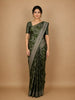 Green Floral Designed Banarasi Silk Saree