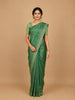 Green Floral Designed Raw Silk Saree