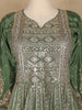 Green Floral Designed Semi Silk Lehenga - Diadem
