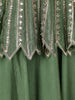 Green Floral Designed Semi Silk Lehenga - Diadem
